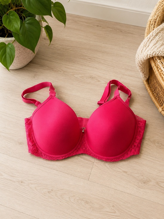 Fantasie Other - Fantasie Hot Pink Lace Trim Underwire Bra 34DDD FL6912RAY Padded Lingerie Comfy